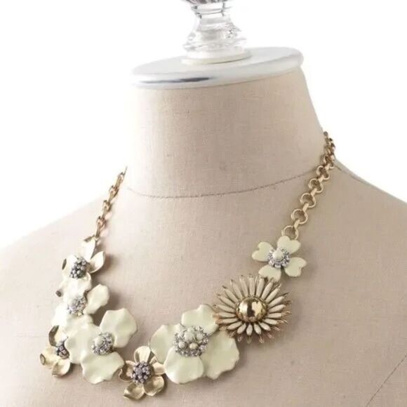 stella & dot ~ bloom statement necklace ~ handpainted ~ retired floralโvintage - Picture 4 of 8